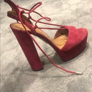 Aquazzura suede lace up platform